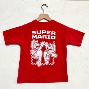 Super Mario Luigi Kids T-Shirt Red GAP Kids Graphic Tee Size S 6-7